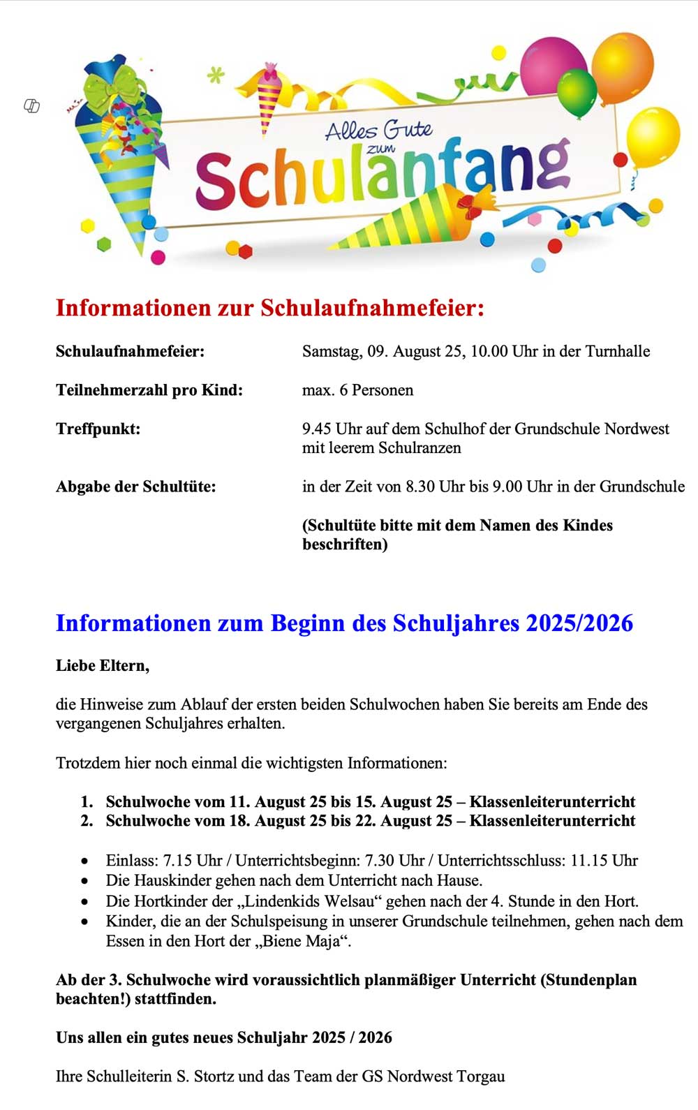 Dokument mit Informationen